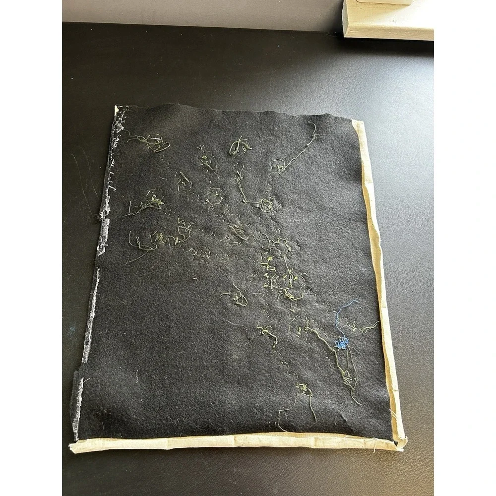 Vintage Decorative Hand Embroidered Floral Cotton Textile Tapestry 19 X‎ 15.5